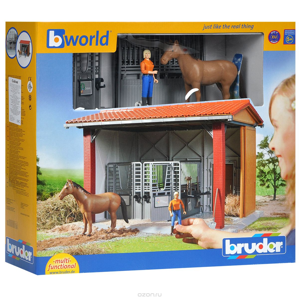 Игровой набор - Конюшня с всадницей и лошадью  